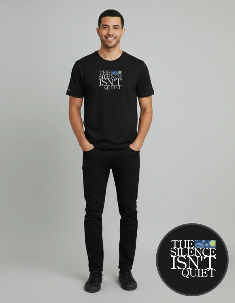 t shirt the silence isn't quiet